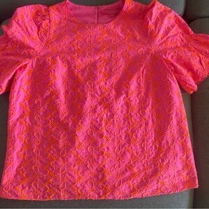 Lilly Pulitzer Vibrant Pink Lace Women's Top size L